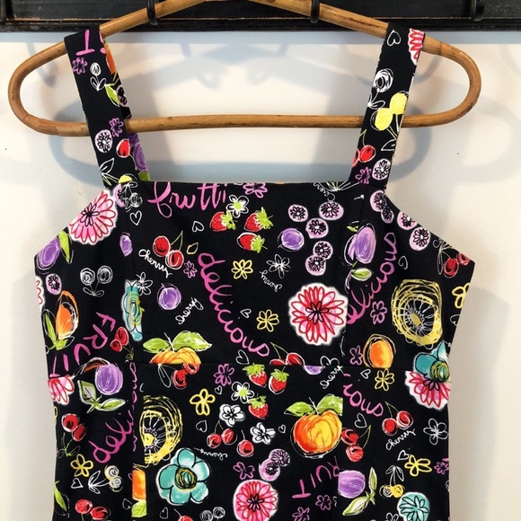 karin stevens Dresses & Skirts - Vintage 90s Karin Stevens Fruit Print Empire Waist Pin Up Sundress Size 10